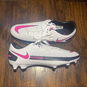 NIKE PHANTOM GT ACADEMY MG MENS SIZE 8.5 SOCCER CLEATS WHITE PINK CK8460-160